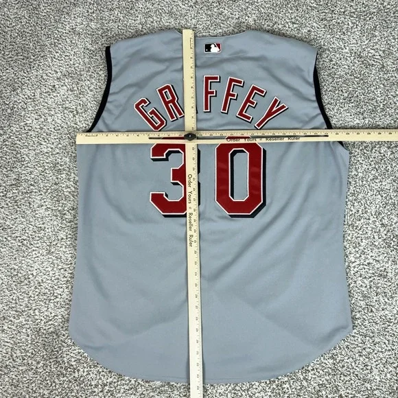 Vintage Cincinnati Reds Jersey Men 52 Sleeveless Russell Ken Griffey Jr Baseball - Picture 7 of 9